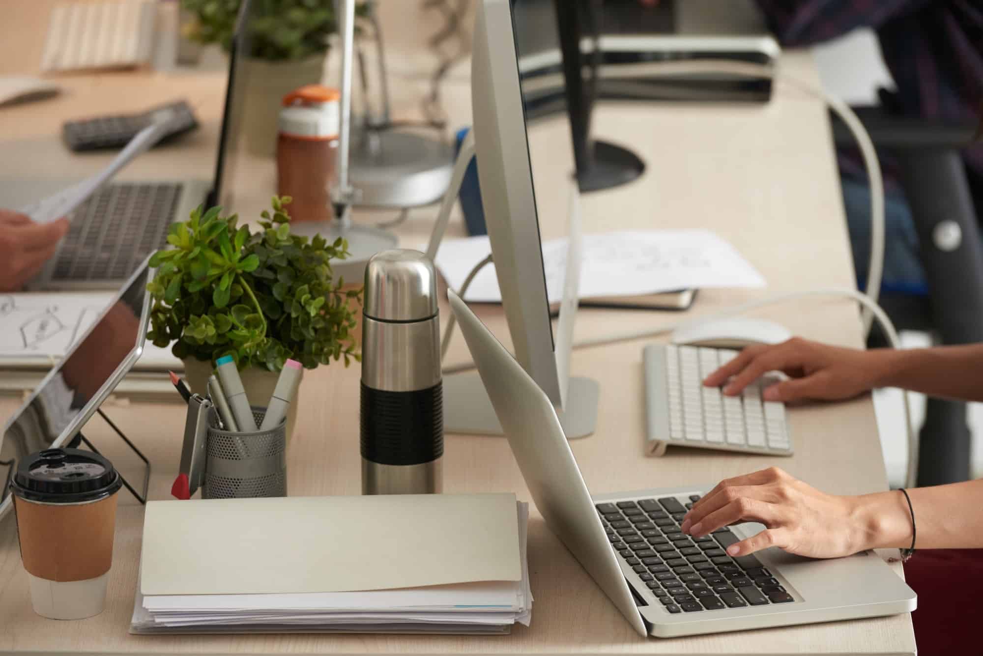 Table in office of IT company