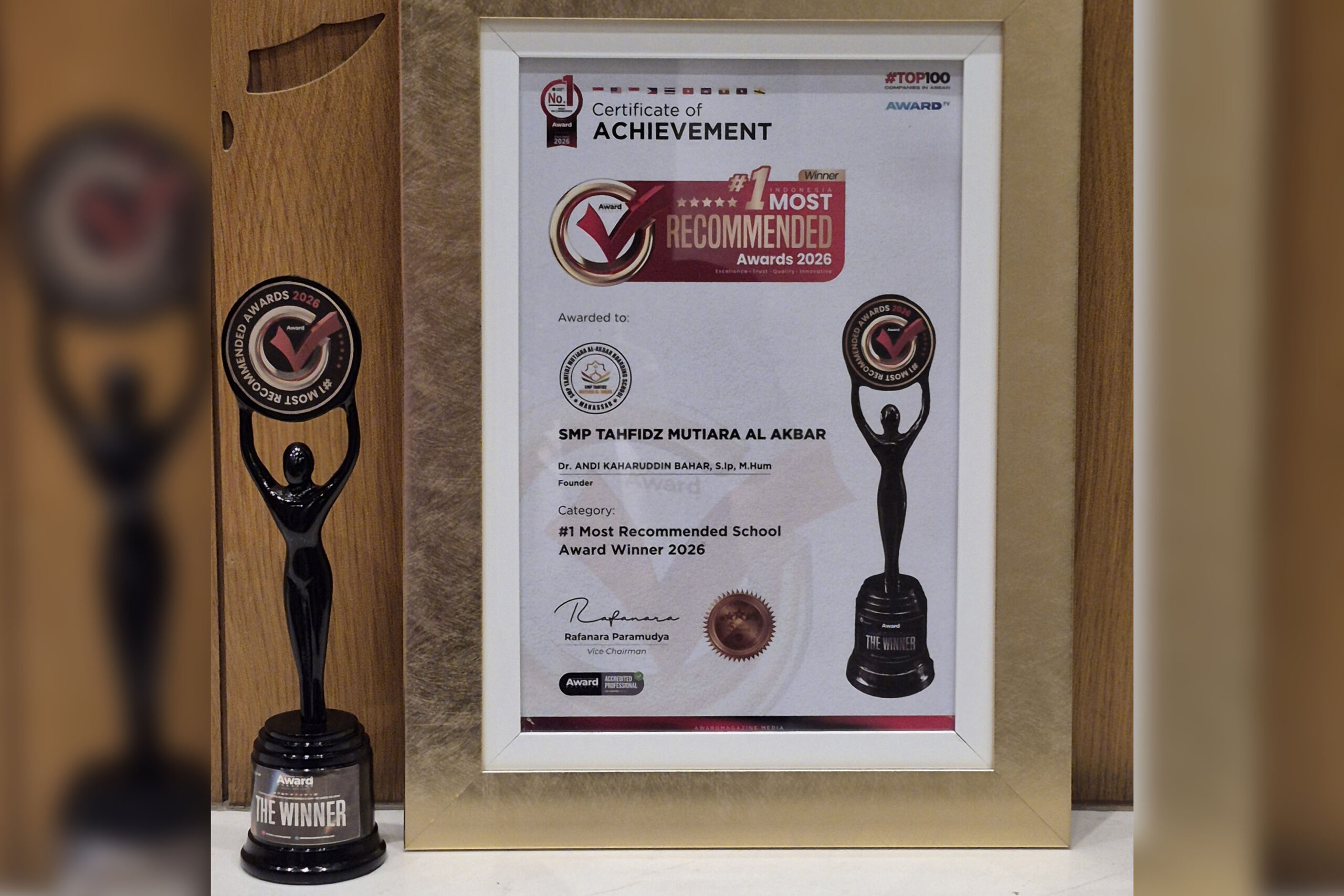 Indonesia’s Integrated Tahfidz School Model Gains Momentum as SMP Tahfidz Mutiara Al Akbar Wins #1 Most Recommended School Award 2026 in Jakarta