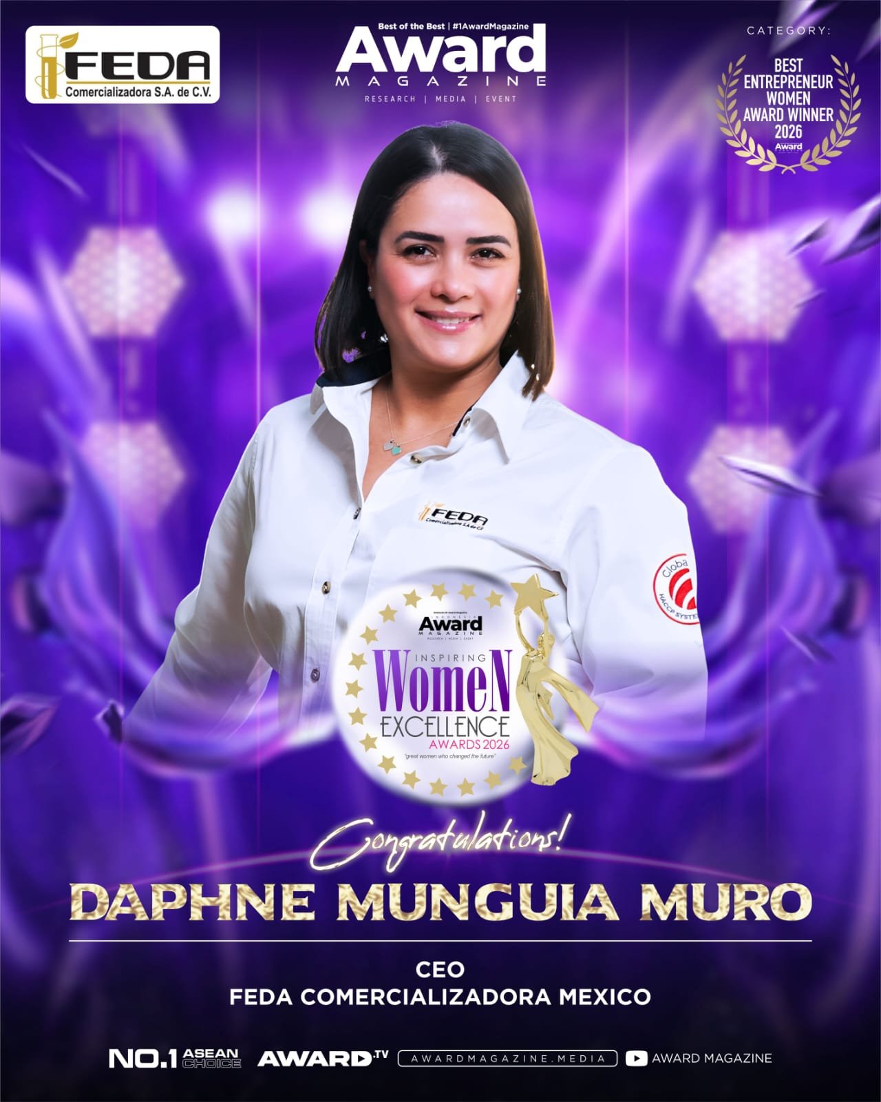 Daphne Munguia Muro Receives Inspiring Women Excellence Award 2026 as FEDA Comercializadora Reflects Mexico’s Contract Manufacturing Opportunities